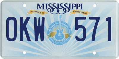 MS license plate OKW571
