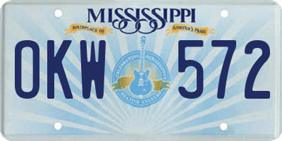 MS license plate OKW572