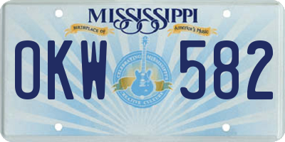 MS license plate OKW582