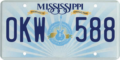 MS license plate OKW588