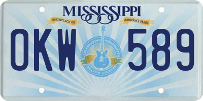 MS license plate OKW589