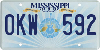 MS license plate OKW592