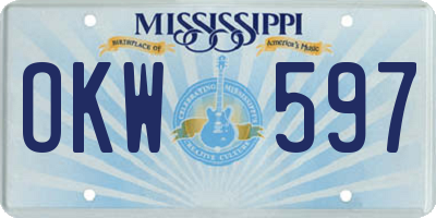 MS license plate OKW597