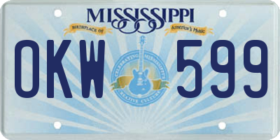 MS license plate OKW599