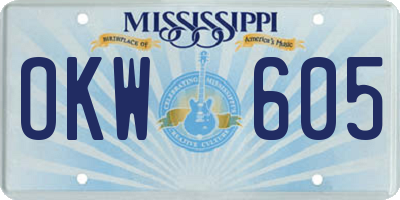 MS license plate OKW605