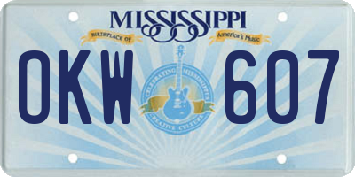 MS license plate OKW607