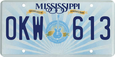 MS license plate OKW613