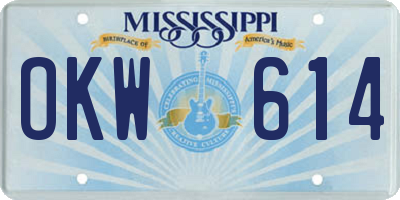 MS license plate OKW614