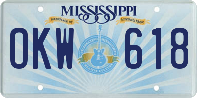 MS license plate OKW618