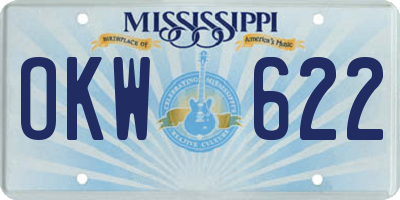 MS license plate OKW622
