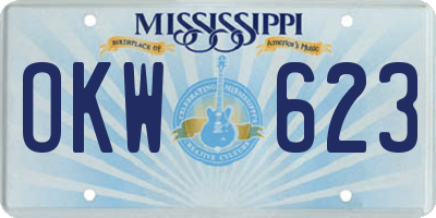 MS license plate OKW623