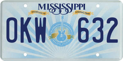 MS license plate OKW632