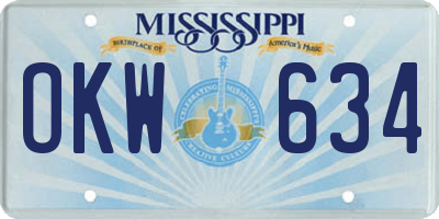 MS license plate OKW634