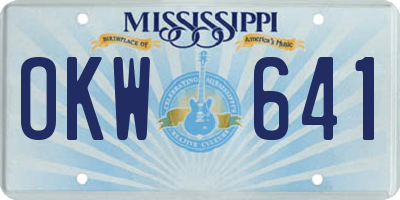 MS license plate OKW641
