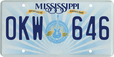 MS license plate OKW646