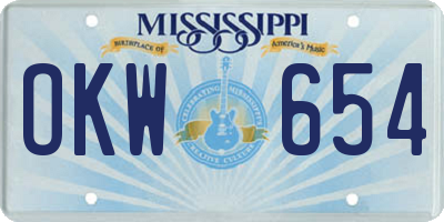MS license plate OKW654