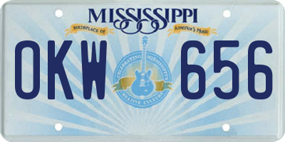 MS license plate OKW656