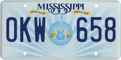MS license plate OKW658