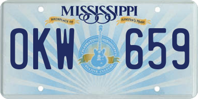 MS license plate OKW659