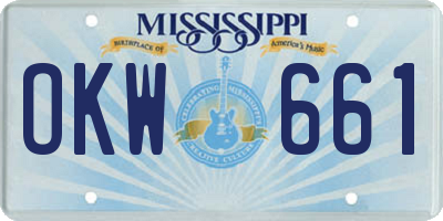 MS license plate OKW661
