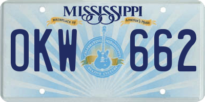 MS license plate OKW662