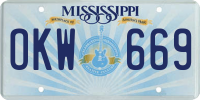 MS license plate OKW669