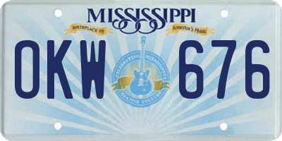 MS license plate OKW676