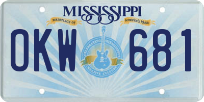 MS license plate OKW681