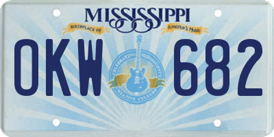 MS license plate OKW682