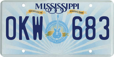 MS license plate OKW683