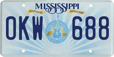 MS license plate OKW688