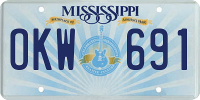 MS license plate OKW691