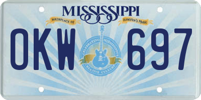 MS license plate OKW697
