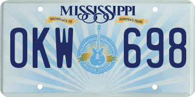 MS license plate OKW698