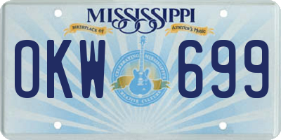 MS license plate OKW699