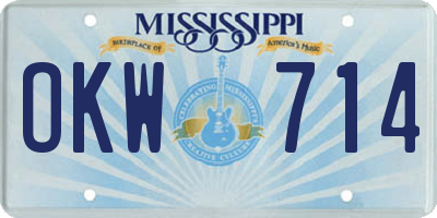 MS license plate OKW714