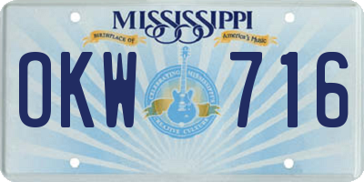 MS license plate OKW716