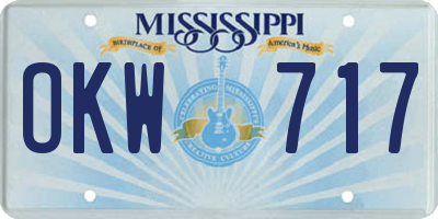 MS license plate OKW717