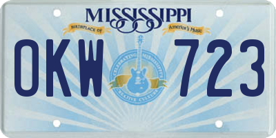 MS license plate OKW723
