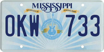 MS license plate OKW733