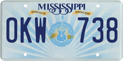 MS license plate OKW738