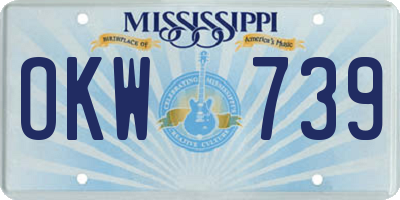 MS license plate OKW739