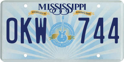 MS license plate OKW744