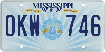 MS license plate OKW746