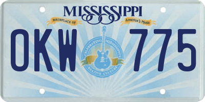 MS license plate OKW775