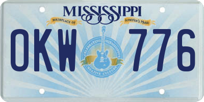 MS license plate OKW776