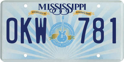 MS license plate OKW781