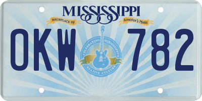 MS license plate OKW782