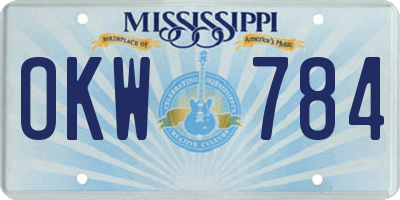 MS license plate OKW784