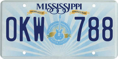 MS license plate OKW788